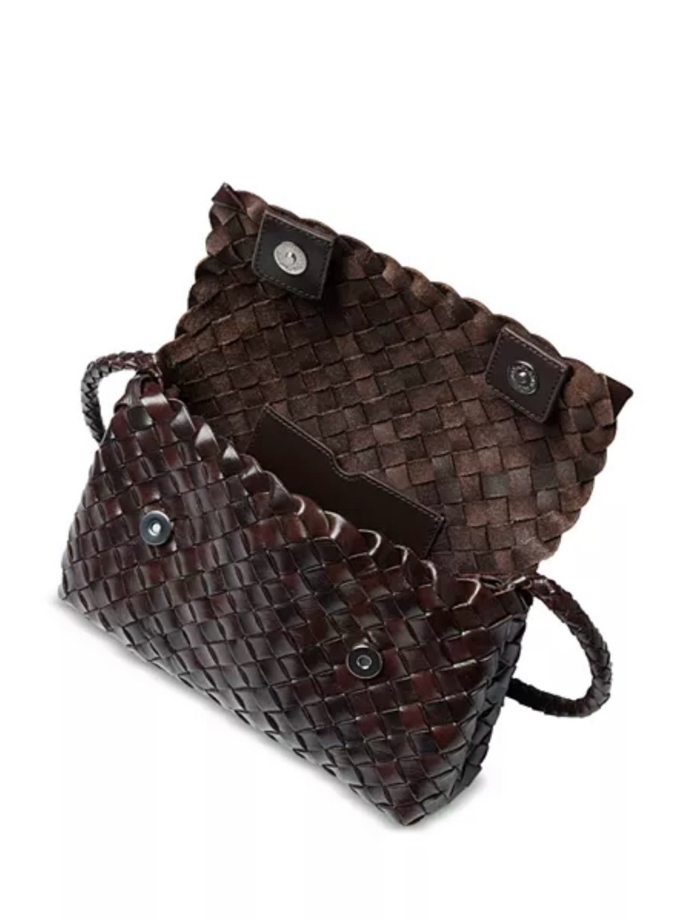 Loeffler Randall Woven Leather Shoulder Bag - Dark Brown - Picture 5 of 8